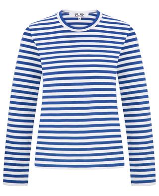 Red Heart striped long-sleeved T-shirt COMME DES GARCONS PLAY