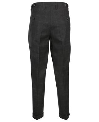 Checked slim fit trousers with turn-ups PAOLO PECORA