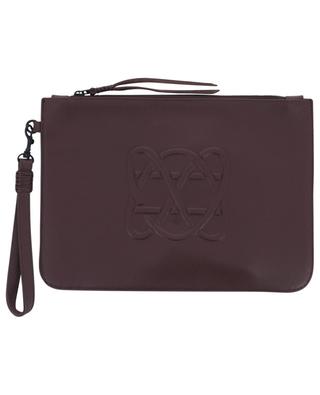 Iconic logo embossed leather pouch CALLISTA