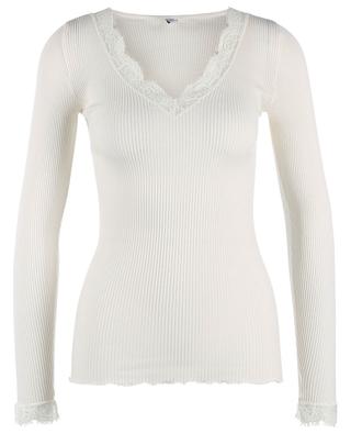 Mademoiselle long-sleeved ribbed top with lace LISANZA
