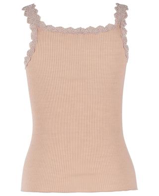 Ribbed lace adorned tank top LISANZA