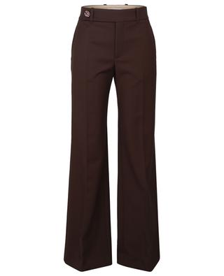 Flared wool stretch wide-leg trousers with ceramic button CHLOE