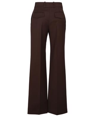 Flared wool stretch wide-leg trousers with ceramic button CHLOE