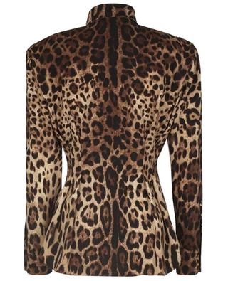 Chemise cintrée en soie imprimée léopard à épaulettes DOLCE & GABBANA