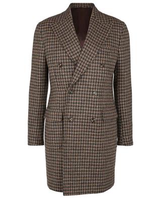 Virgin wool coat adorned with houndstooth check BARBA