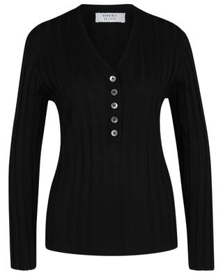Fine wool jumper with button-down V-neck BONGENIE GRIEDER