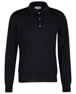 Long-sleeved wool, silk and cotton knit polo shirt BRIONI