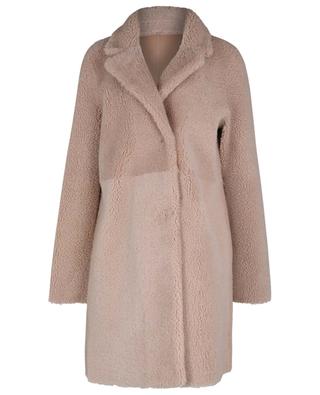 Manteau à boutonnage simple en peau lainée SLY 010