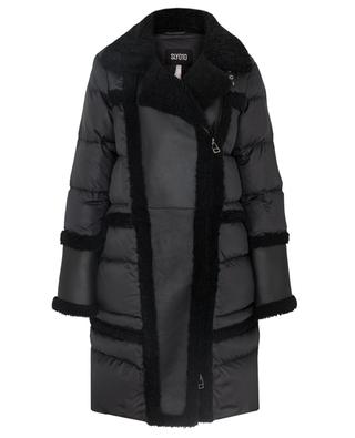 Long down jacket with lambskin SLY 010