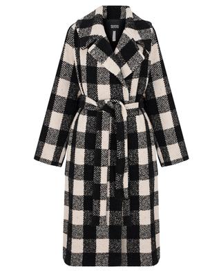 Gingham check wool blend coat SLY 010