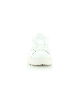 VLTN Open silver tone printed white leather sneakers VALENTINO
