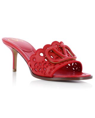 VLogo 65 openwork embroidered open leather mules VALENTINO