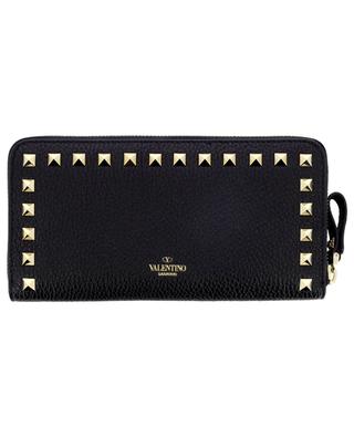 Rockstud large zippered grained leather wallet VALENTINO