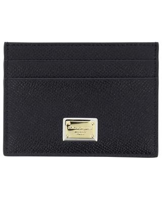 Dauphine leather card case with logo plate DOLCE & GABBANA