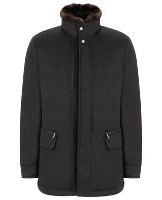 BERNIER-FUR-LLD cashmere and fur coat MOORER