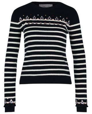 Sequin and bead embroidered Breton jumper VALENTINO