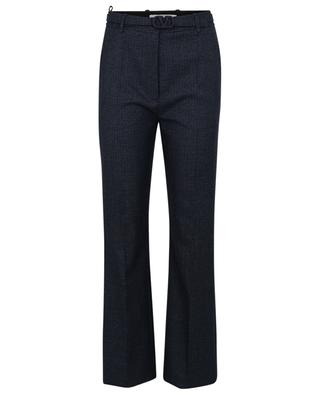 Checked wool trousers with VLogo belt VALENTINO