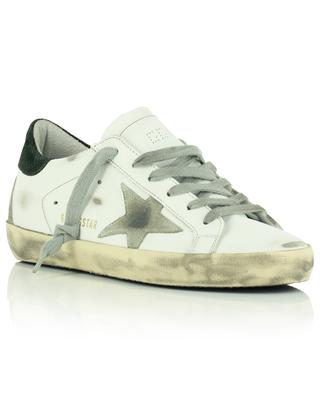 Super-Star leather low-top lace-up sneakers with grey star GOLDEN GOOSE