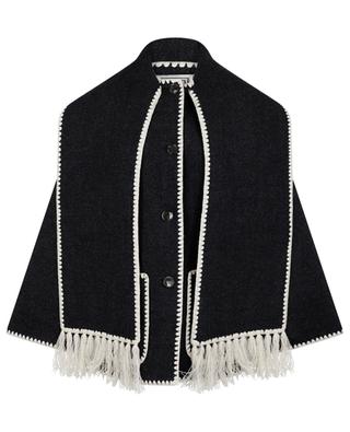 Embroidered scarf loose wool jacket TOTÊME