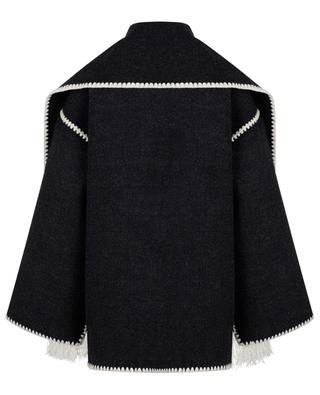 Embroidered scarf loose wool jacket TOTÊME