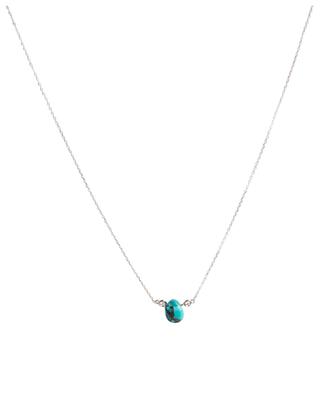 White gold necklace with diamonds and turquoise GBYG