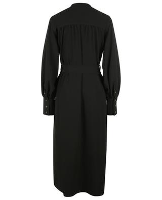 Midi dress in crepe with puff sleeves GANNI