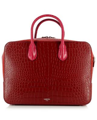 Alice large box handbag in croc embossed leather LANCEL