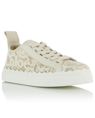 Lauren low-top lace-up sneakers in lace and leather CHLOE