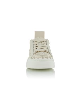 Lauren low-top lace-up sneakers in lace and leather CHLOE