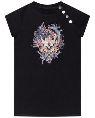 Crystal and skull adorned girls' T-shirt dress ZADIG & VOLTAIRE