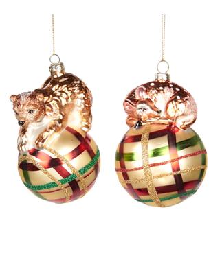 Bear and Fawn Christmas baubles GOODWILL