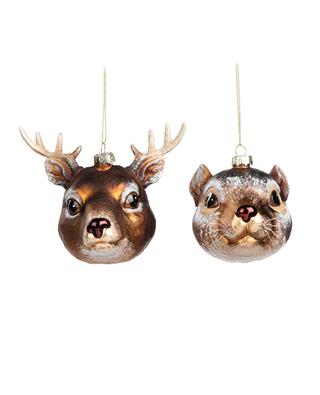 Stag and Squirrel glass tree hangers GOODWILL