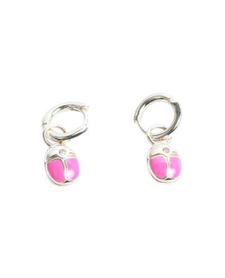 Scarabée golden huggies with pendants - Pink AVINAS