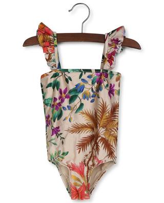 Tropicana Frill Shoulder girls' floral swimsuit ZIMMERMANN