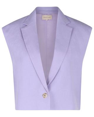 Tybee sleeveless cropped linen blazer LOULOU STUDIO