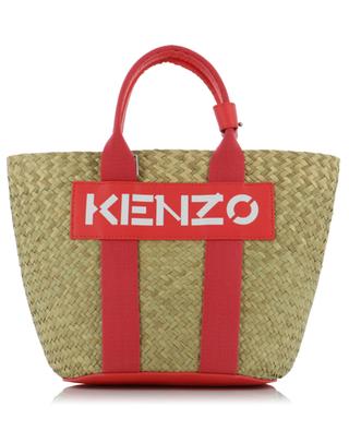 KENZO LOGO small affia, leather and fabric tote bag KENZO