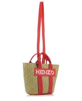 KENZO LOGO small affia, leather and fabric tote bag KENZO