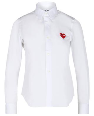Red Heart Emblem long-sleeved poplin shirt COMME DES GARCONS PLAY