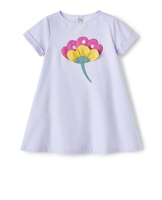 Robe T-shirt fille brodée fleur IL GUFO