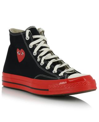 Red Heart cotton lace-up high-top sneakers COMME DES GARCONS PLAY
