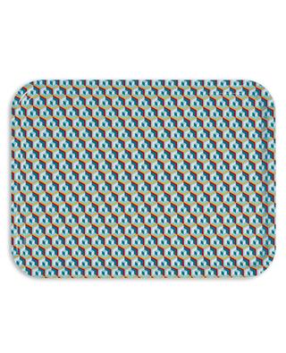 Cubi Blu rectangular printed tray LA DOUBLEJ