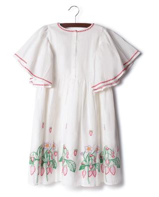 Besticktes Mädchen-Kleid aus Baumwolljacquard Strawberry STELLA MCCARTNEY KIDS