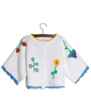 Flower embroidered girl's crochet cardigan STELLA MCCARTNEY KIDS
