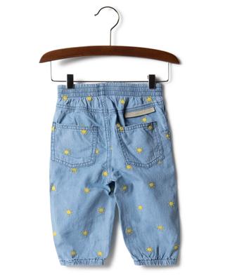 Sun embroidered baby chambray trousers STELLA MCCARTNEY KIDS