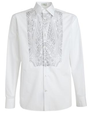 Shirt with Paisley embroidered front bib ETRO