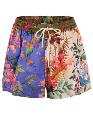 Tropicana floral patchwork linen shorts ZIMMERMANN