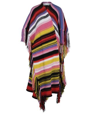 Striped oversize cape in recycled cashmere CHLOE