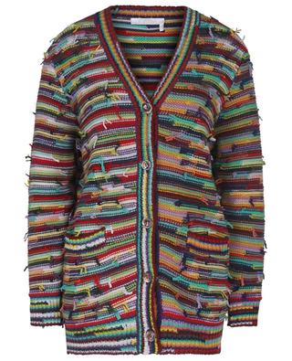 Oversize V-neck cardigan in recycled cashmere CHLOE