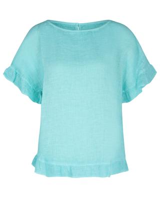 Short-sleeved ruffled linen T-shirt 120% LINO