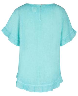 Short-sleeved ruffled linen T-shirt 120% LINO